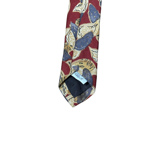 Robert Talbott Mens Tie Burgundy Gray Yellow Geometric Pattern 100% Silk‎ 59X4 - Picture 5 of 5